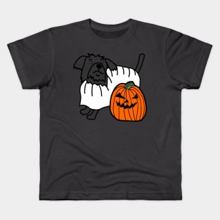 Cute Dog Pumpkin Ghost Costume Ready for Halloween Horror Kids T-Shirt